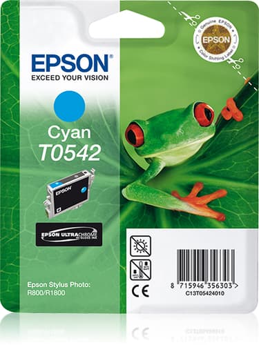 Epson Ink Cartridges, Ultrachrome, T0542, Frog, Singlepack, 1 x 13.0 ml Cyan