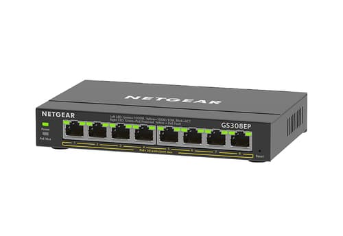 NETGEAR Plus GS308EP - Switch - smart - 8 x 10/100/1000 (PoE+) - desktop, wall-mountable - PoE+ (62 W)