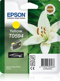 Epson Ink Cartridges, Ultrachrome K3, T0594, Lily, Singlepack, 1 x 13.0 ml Yellow