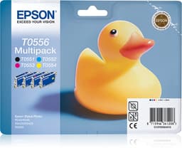 Epson Ink Cartridges, T0556, Duck, Multipack, 1 x 8.0 ml Magenta, 1 x 8.0 ml Black, 1 x 8.0 ml Yellow, 1 x 8.0 ml Cyan