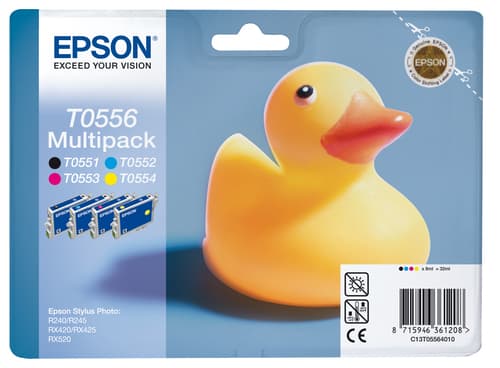 Epson Ink Cartridges, T0556, Duck, Multipack, 1 x 8.0 ml Magenta, 1 x 8.0 ml Black, 1 x 8.0 ml Yellow, 1 x 8.0 ml Cyan — view 3