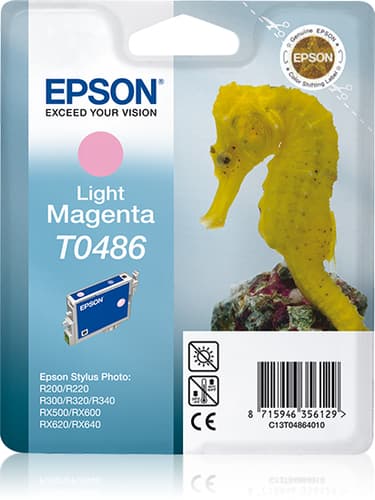 Epson Ink Cartridges, T0486, Seahorse, Singlepack, 1 x 13.0 ml Light Magenta