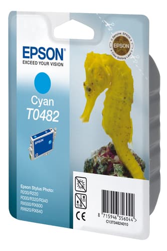 Epson Ink Cartridges, T0482, Seahorse, Singlepack, 1 x 13.0 ml Cyan — view 3