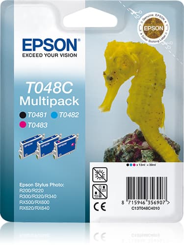 Epson T048 Multipack - Print cartridge - 1 x black, cyan, magenta - 430 pages — view 1