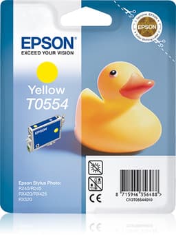 Epson Ink Cartridges, T0554, Duck, Singlepack, 1 x 8.0 ml Yellow