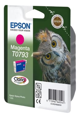 Epson Ink Cartridges, Claria" Photographic, T0793, Owl, Singlepack, 1 x 11.1 ml Magenta