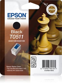 Epson T0511 - Print cartridge - 1 x black - 900 pages