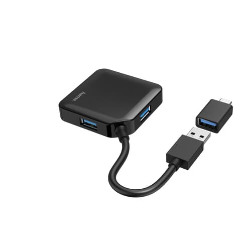Hama USB Hub, 4 Ports, USB 3.2 Gen 1, 5 Gbit/s, Incl. USB-C Adapter — view 3