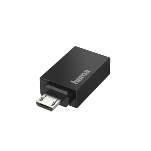 Hama USB OTG Adapter, Micro-USB Plug - USB Socket, USB 2.0, 480 Mbit/s, Black