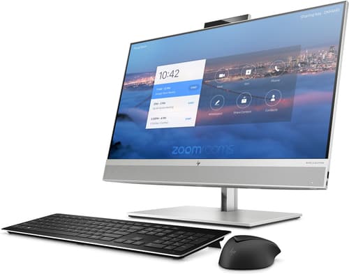 HP Collaboration G6 - With Zoom Rooms - all-in-one - Core i5 10500 / up to 4.5 GHz - vPro - RAM 8 GB - SSD 128 GB - NVMe, TLC - UHD Graphics 630 - Gigabit Ethernet - Win 10 IoT Enterprise 64-bit - monitor: LED 23.8" 1920 x 1080 (Full HD) touchscreen - keyboard: UK — view 3