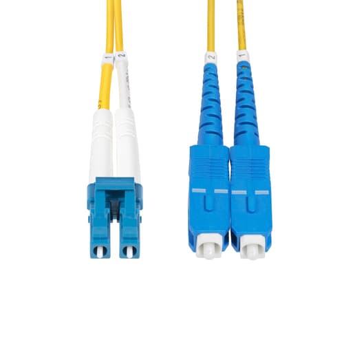StarTech.com 15m (50ft) LC to SC (UPC) OS2 Single Mode Duplex Fiber Optic Cable, 9/125�m, Laser Optimized, 10G, Bend Insensitive, Low Insertion Loss - LSZH Fiber Patch Cord (SMLCSC-OS2-15M) - Patch cable - LC/UPC single-mode (M) to SC/UPC single-mode (M) - 15 m - 2 mm - fibre optic - duplex - 9 / 125 micron - OS1/OS2 - halogen-free, passive - yellow — view 7