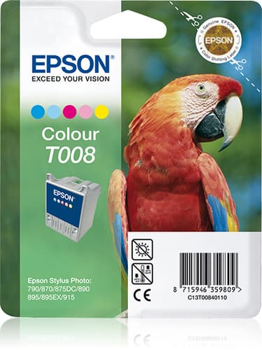 Epson T008 - Print cartridge - 1 x colour (cyan, magenta, yellow, light cyan, light magenta) - 220 pages - blister with RF alarm