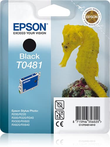 Epson T0481 - Print cartridge - 1 x black - 630 pages - blister with RF alarm