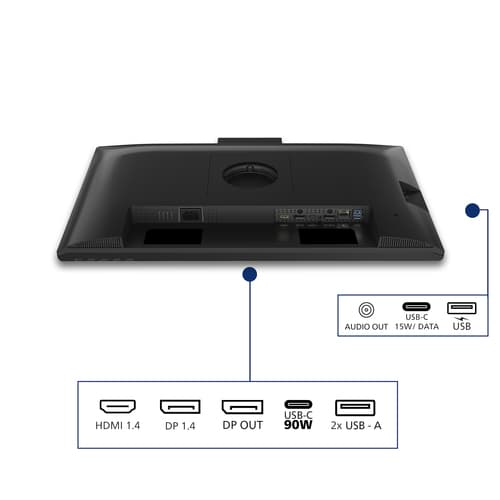 Philips 24B2U3301H - LED monitor - 1920 x 1080 Full HD (1080p) @ 120 Hz - IPS - 1500:1 - HDMI, DisplayPort, USB-C - speakers - black — view 5