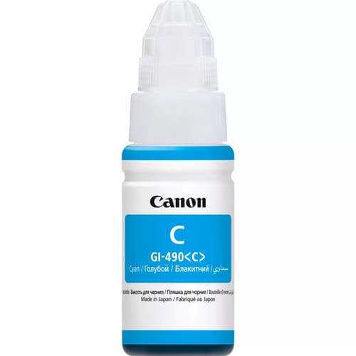 Canon GI 490 C - 70 ml - cyan - original - ink refill - for PIXMA G1400, G1410, G1411, G2400, G2410, G3400, G3411, G3415, G4400, G4411