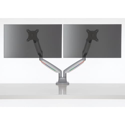 Kensington SmartFit One-Touch Dual Monitor Arm - Mounting kit - adjustable arm - for 2 monitors - metal - silver grey - screen size: 13"-32" - C-clamp, grommet, desk-mountable — view 10