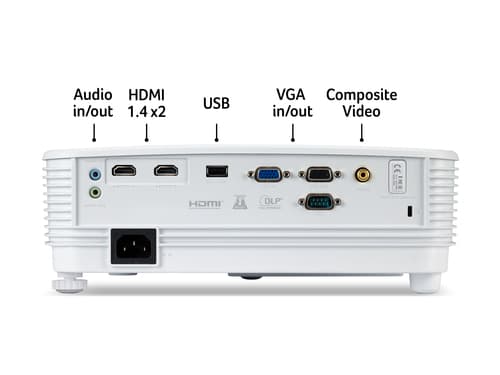 Acer P1357Wi - DLP projector - portable - 3D - WXGA (1280 x 800) - 16:10 — view 7