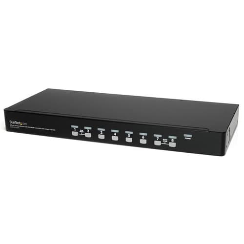 StarTech.com 8 Port 1U Rackmount USB KVM Switch Kit with OSD and Cables - Rack mount KVM - VGA KVM Switch - 8 Port KVM Switch (SV831DUSBUK) - KVM switch - 8 x KVM port(s) - 1 local user - rack-mountable - for P/N: RK12OD2, RK3236BKF, RK4236BKB, RK4242BK30, RKCONS1701, RKCONS17HD, RKQMCAB12V2