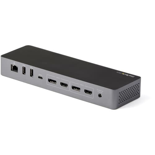 StarTech.com Thunderbolt 3 Dock with USB-C Host Compatibility, Dual 4K 60Hz DisplayPort 1.4 or Dual HDMI 2.0 Monitors, Single 8K, TB3/USB-C Laptop Docking Station, 96W PD, 5x USB, 10Gbps - 96W Power Delivery (TB3CDK2DHUE) - Docking station - USB-C 3.2 Gen 2 / Thunderbolt 3 - 2 x HDMI, 2 x DP - 1GbE — view 3