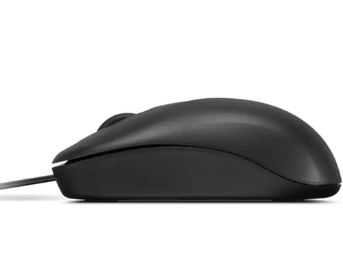Lenovo Basic - Mouse - right and left-handed - optical - 3 buttons - wired - USB - black - FRU — view 5