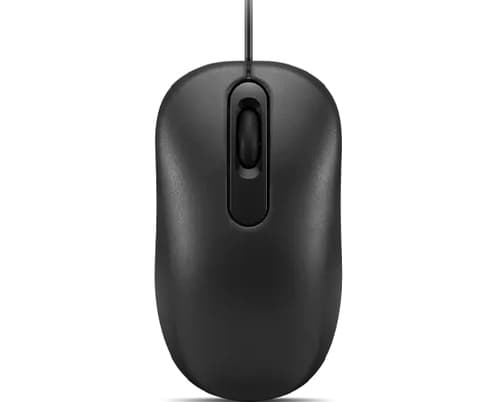 Lenovo Basic - Mouse - right and left-handed - optical - 3 buttons - wired - USB - black - FRU — view 7