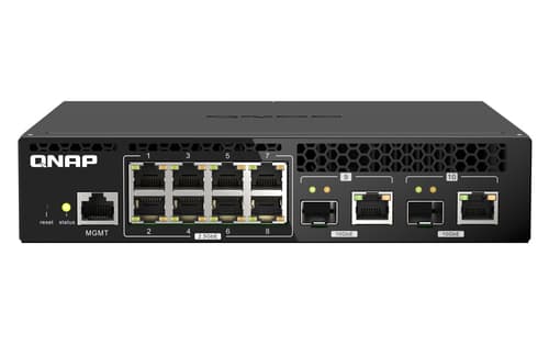 QNAP QSW-M2108R-2C - Switch - Managed - 8 x 2.5GBase-T + 2 x combo 10 Gigabit SFP+/RJ-45 - desktop, rack-mountable