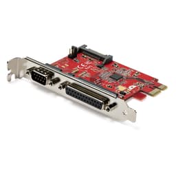 StarTech.com PCIe Card with Serial and Parallel Port, PCI Express Combo Adapter Card with 1x DB25 Parallel Port & 1x RS232 DB9 Serial Port, Expansion/Controller Card, PCIe Printer Card - Full/Standard Profile (PEX1S1P950) - Parallel/serial adapter - PCIe 2.0 low profile - IEEE 1284 x 1 + RS-232 x 1 - red