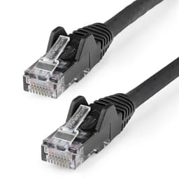 StarTech.com 3m LSZH CAT6 Ethernet Cable, 10 Gigabit Snagless RJ45 100W PoE Network Patch Cord with Strain Relief, CAT 6 10GbE UTP, Black, Individually Tested/ETL, Low Smoke Zero Halogen - Category 6 - 24AWG (N6LPATCH3MBK) - Patch cable - RJ-45 (M) to RJ-45 (M) - 3 m - 6 mm - UTP - CAT 6 - snagless - black