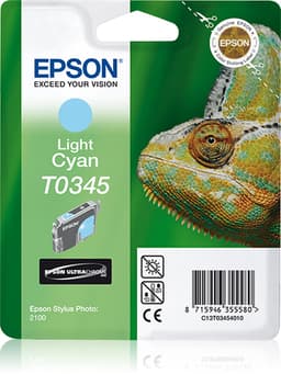Epson T0345 - Print cartridge - 1 x pigmented light cyan - 440 pages - blister with RF alarm