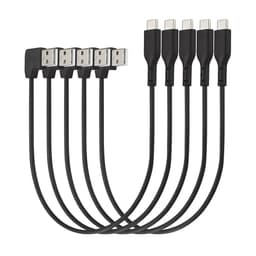 Kensington Charge & Sync USB-C Cable (5-pack) - USB cable - USB (M) angled to 24 pin USB-C (M) straight - USB 2.0 - 20 V - 3 A - 32.7 cm - black (pack of 5)