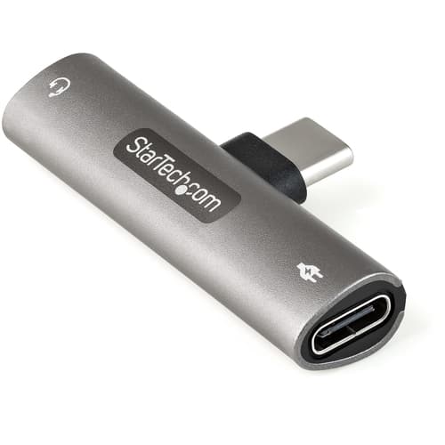StarTech.com USB C Audio & Charge Adapter, USB-C Audio Adapter w/ 3.5mm TRRS Headphone/Headset Jack and 60W USB Type-C Power Delivery Pass-through Charger, For USB-C Phone/Tablet/Laptop - USB-C to Audio & Charging (CDP235APDM) - Docking station - USB-C