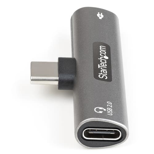 StarTech.com USB C Audio & Charge Adapter, USB-C Audio Adapter with USB-C Audio Headphone/Headset Port and 60W USB Type-C Power Delivery Pass-through Charger, For USB-C Phone/Tablet/Laptop - USB-C Audio/Charging (CDP2CAPDM) - Docking station - USB-C — view 7