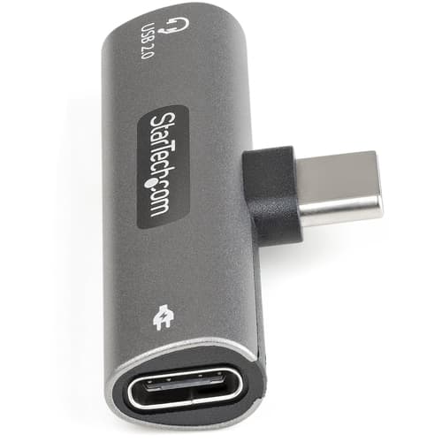 StarTech.com USB C Audio & Charge Adapter, USB-C Audio Adapter with USB-C Audio Headphone/Headset Port and 60W USB Type-C Power Delivery Pass-through Charger, For USB-C Phone/Tablet/Laptop - USB-C Audio/Charging (CDP2CAPDM) - Docking station - USB-C — view 6