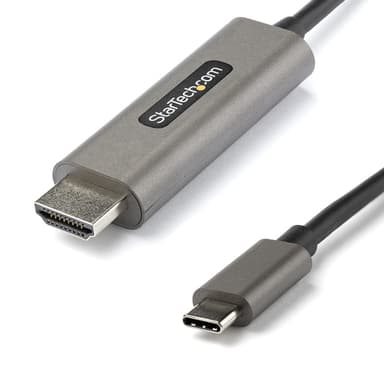 StarTech.com 6ft (2m) USB C to HDMI Cable 4K 60Hz with HDR10, Ultra HD USB Type-C to 4K HDMI 2.0b Video Adapter Cable, USB-C to HDMI HDR Monitor/Display Converter, DP 1.4 Alt Mode HBR3 - Thunderbolt 3 Compatible (CDP2HDMM2MH) - Adapter cable - 24 pin USB-C male to HDMI male - 2 m - black - 4K support, active