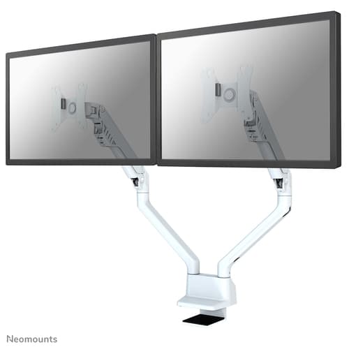 Neomounts FPMA-D750DWHITE2 - Mounting kit (desk mount) - full-motion - for 2 LCD displays - white - screen size: 10"-32" - clamp mountable, grommet