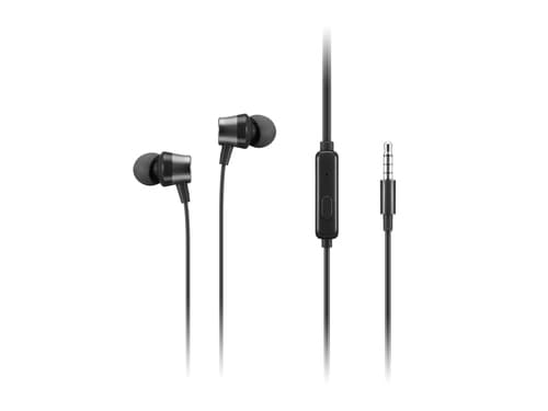 Lenovo Analog Gen 2 - Earphones with mic - in-ear - black - for ThinkCentre M60q Chromebox, M70s Gen 3, M70t Gen 3, ThinkPad P15v Gen 3, X1 Carbon Gen 11