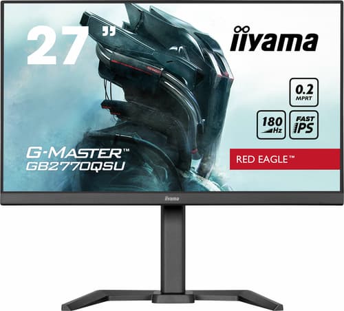 iiyama G-MASTER Red Eagle GB2770QSU-B6 - LED monitor - gaming - 27" - 2560 x 1440 WQHD @ 180 Hz - Fast IPS - 400 cd/m� - 1200:1 - 0.2 ms - HDMI, DisplayPort - speakers - black, matte