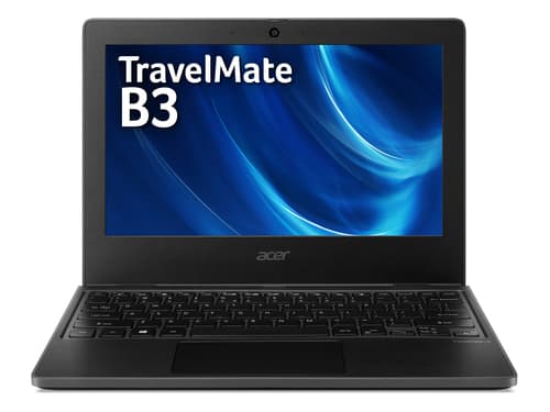 Acer TravelMate B3 TMB311-32 - 180-degree hinge design - Intel Celeron - N5100 / up to 2.8 GHz - Win 11 Pro Education - UHD Graphics - 4 GB RAM - 64 GB eMMC - 11.6" IPS 1366 x 768 - Gigabit Ethernet - Wi-Fi 6 - shale black - kbd: UK