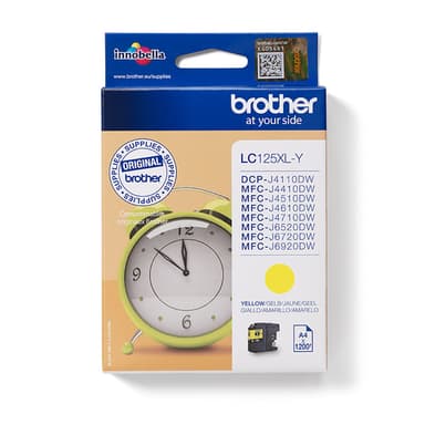 Brother LC125XLY - Super High Yield - yellow - original - ink cartridge - for Brother DCP-J4110, MFC-J4410, J4510, J4610, J4710, J6520, J6720, J6920