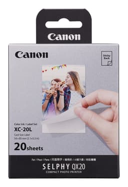 Canon SELPHY XC-20L - Colour (cyan, magenta, yellow) - original - print ribbon cassette and paper kit - for Canon SELPHY QX20