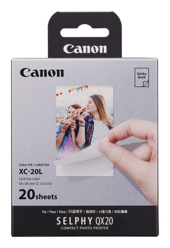Canon SELPHY XC-20L - Colour (cyan, magenta, yellow) - original - print ribbon cassette and paper kit - for Canon SELPHY QX20