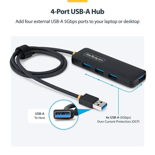 4-Port USB-A Hub Bus Powered 5Gbps — view 4