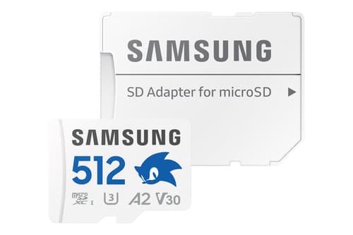 Samsung PRO Plus MB-MD512SA - Sonic the Hedgehog flash memory card (microSDXC to SD adapter included) - 512 GB - A2 / Video Class V30 / UHS-I U3 - microSDXC UHS-I - white — view 5