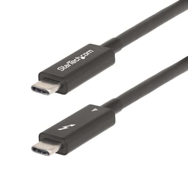 StarTech.com 6ft (2m) Active Thunderbolt 4 Cable, 40Gbps, 100W PD, 4K/8K, Intel Certified, Compatible w/Thunderbolt 3/USB 3.2/DisplayPort (A40G2MB-TB4-CABLE) - USB cable - 24 pin USB-C (M) to 24 pin USB-C (M) - USB 3.2 Gen 2 / USB4 / Thunderbolt 3 / Thunderbolt 4 / DisplayPort 1.4a - 2 m - active, USB Power Delivery (100W), up to 40 Gbps data transfer rate, 8K60Hz support, 4K60Hz support - black