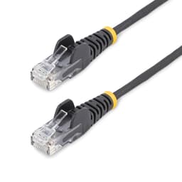 StarTech.com 3m Slim LSZH CAT6 Ethernet Cable, 10 Gigabit Snagless RJ45 100W PoE Patch Cord, CAT 6 10GbE UTP Network Cable w/Strain Relief, Black, Fluke Tested/ETL, Low Smoke Zero Halogen - Category 6 - 28AWG (N6PAT300CMBKS) - Patch cable - RJ-45 (M) to RJ-45 (M) - 3 m - CAT 6 - snagless - black