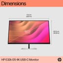 HP E32K G5 - E-Series - LED monitor - 31.5" - 3840 x 2160 4K UHD (2160p) @ 60 Hz - IPS - 350 cd/m� - 1000:1 - 5 ms - HDMI, DisplayPort, USB-C - speakers - black head, black and silver (stand) thumbnail 5