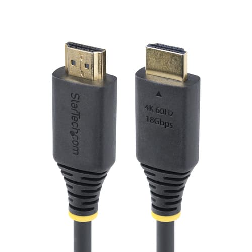 StarTech.com 30cm (1ft) High Speed HDMI Cable, 4K60Hz - Premium High Speed - HDMI cable with Ethernet - HDMI male to HDMI male - 30 cm - shielded - black - 4K60Hz support, 2K144Hz support, 1080p support 240Hz, halogen-free, passive