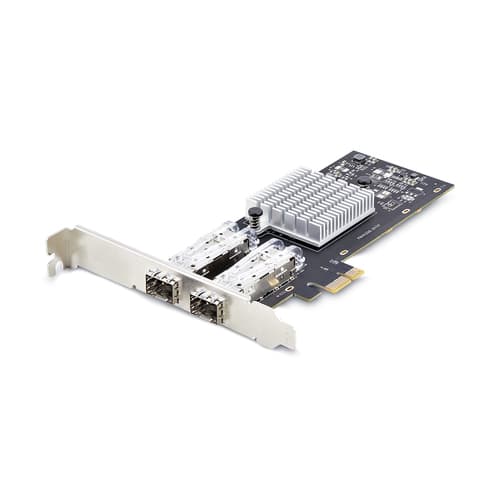 StarTech.com 2-Port GbE SFP Network Card, PCIe 2.0 x1, Intel I350-AM2 2x 1GbE Controller, 1000BASE Copper/Fiber Optic, Dual-Port Gigabit Ethernet NIC, Desktop/Server Backplanes - Windows and Linux Compatible (P021GI-NETWORK-CARD) - Network adapter - PCIe 2.0 - Gigabit SFP x 2 - black