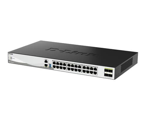 D-Link DXS 3130-28 - Switch - L3 - Managed - 24 x 100/1000/2.5G/5G/10GBase-T + 4 x 10 Gigabit / 25 Gigabit SFP28 - rack-mountable — view 4