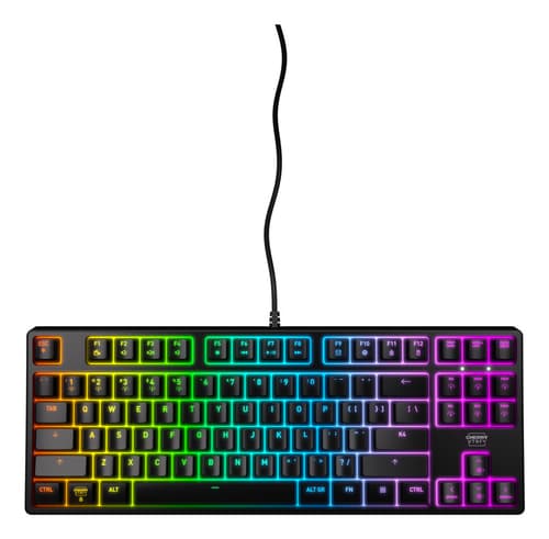 CHERRY XTRFY K4V2 - Keyboard - mechanical, gaming, RGB - 80% - TKL - backlit - USB - QWERTY - US - key switch: CHERRY MX2A Red - black